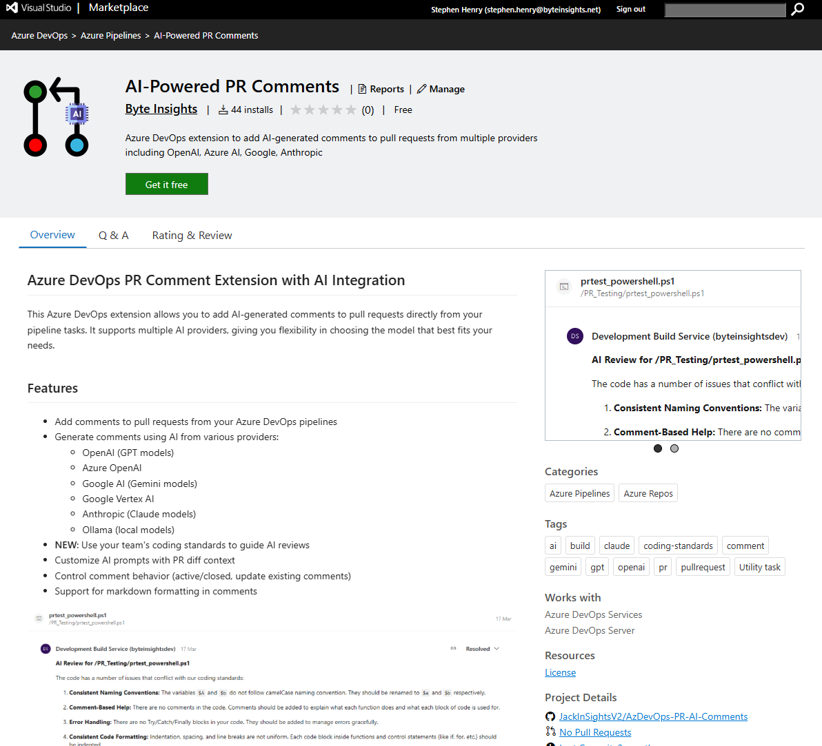 Extension Installation